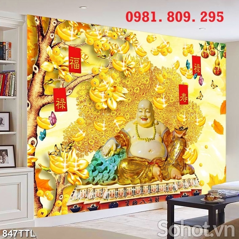 Tranh gạch ốp tường kim tiền