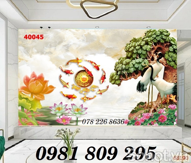 Tranh gạch - gạch 3d cá chép - adg7