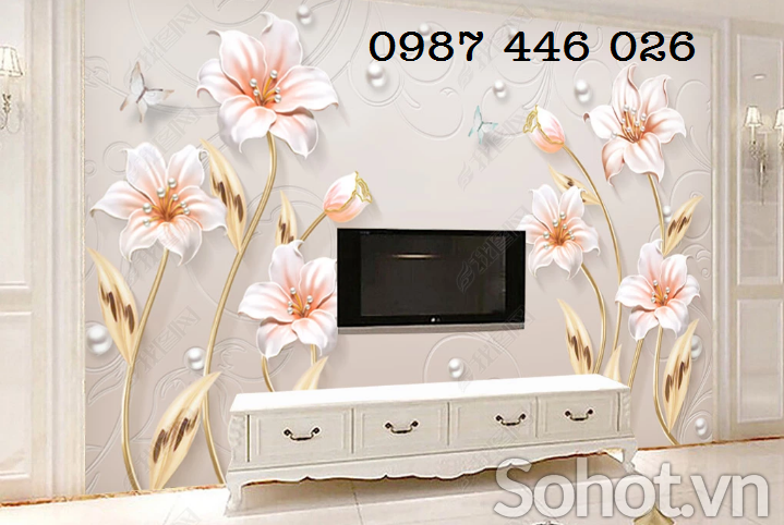 Gạch ốp tường tranh hoa 3d HP98722