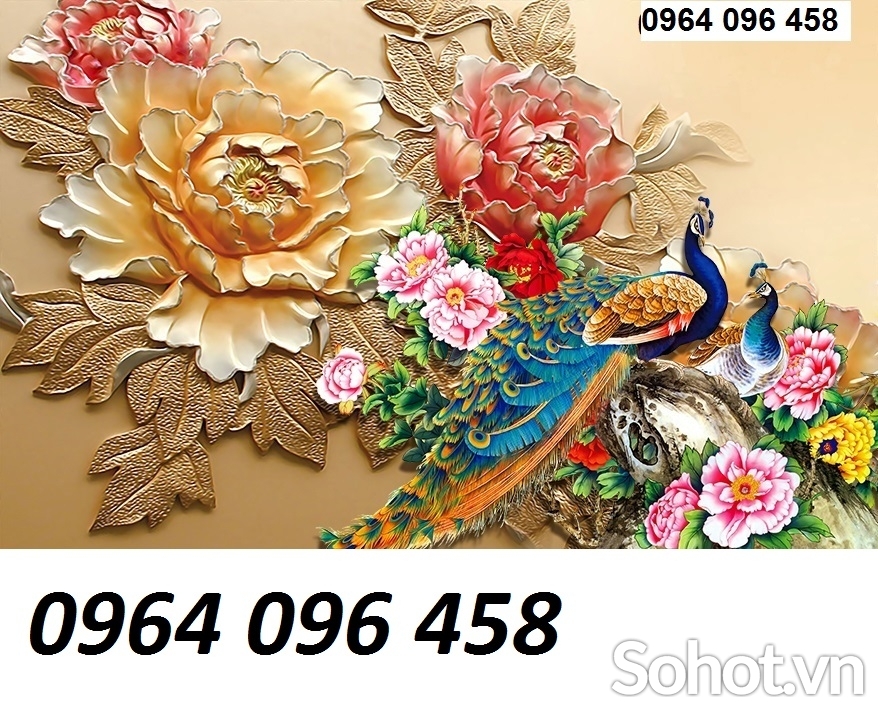 Tranh gạch ốp tường phong thủy phòng khách 3d - MDCX43