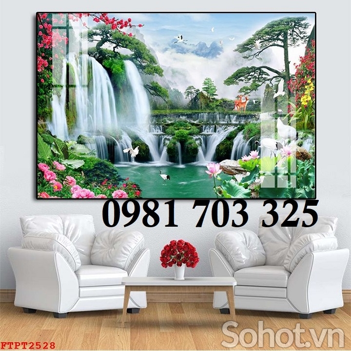 Tranh gạch thác nước 3D trang trí