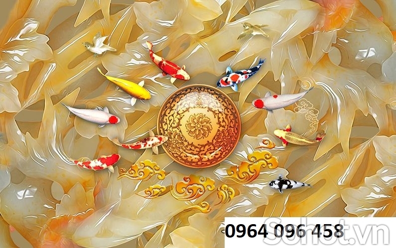 Tranh gạch 3d cá chép - RCNB65