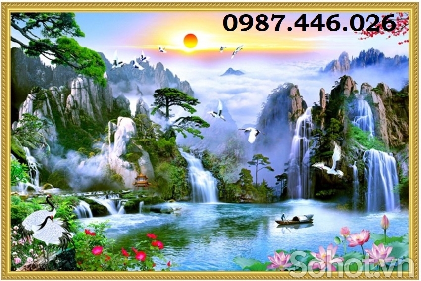 Tranh gạch men phong cảnh 3d ốp tường HP97343