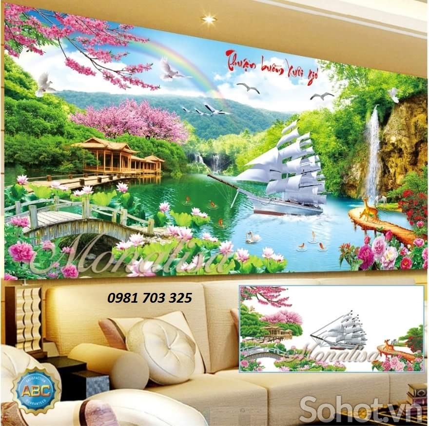 Tranh gạch 3D phòng khách