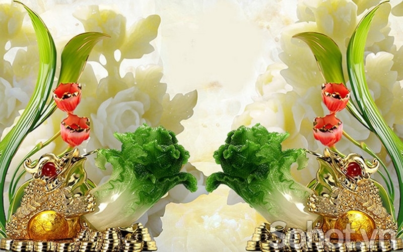 Tranh gạch 3d hoa sứ ngọc - FDCC64