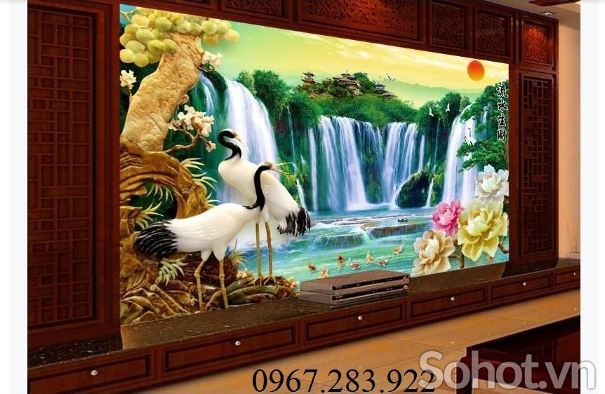 Tranh 3D- Tranh chim Hạc