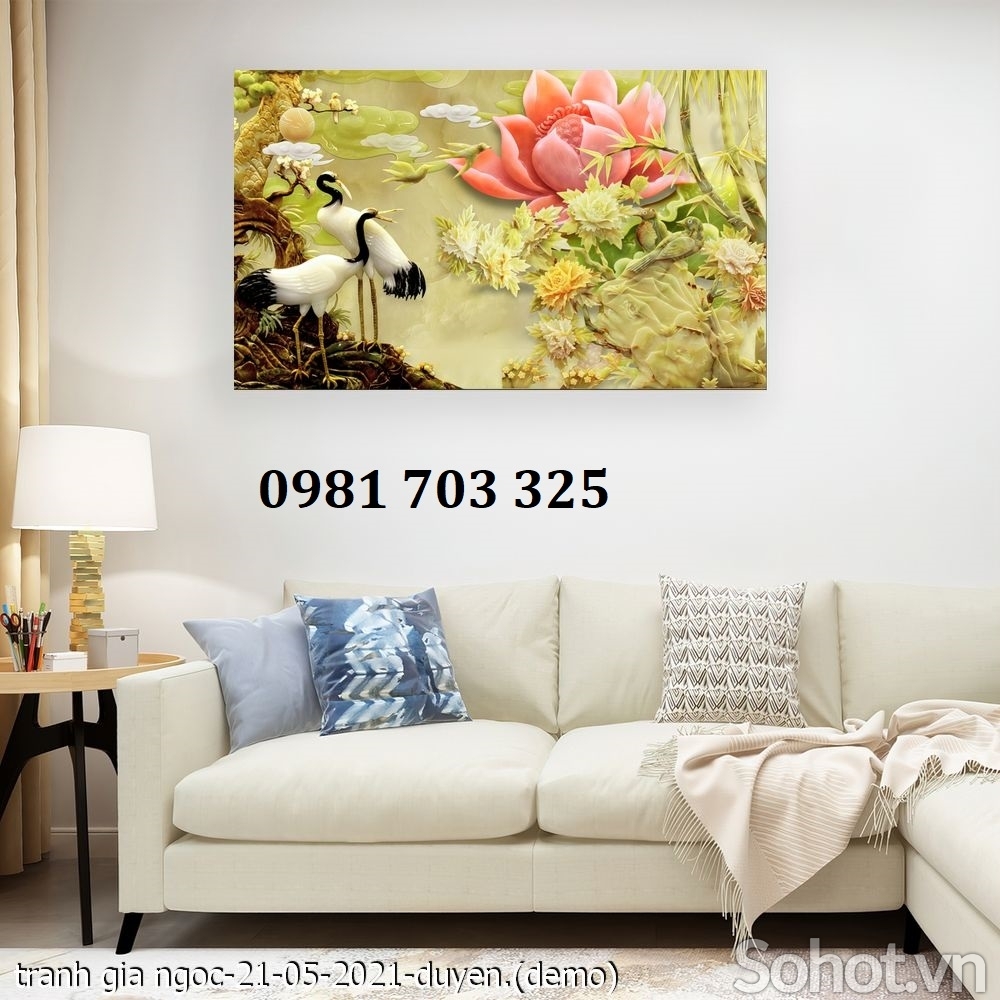 Gạch tranh 3d tùng hạc đẹp