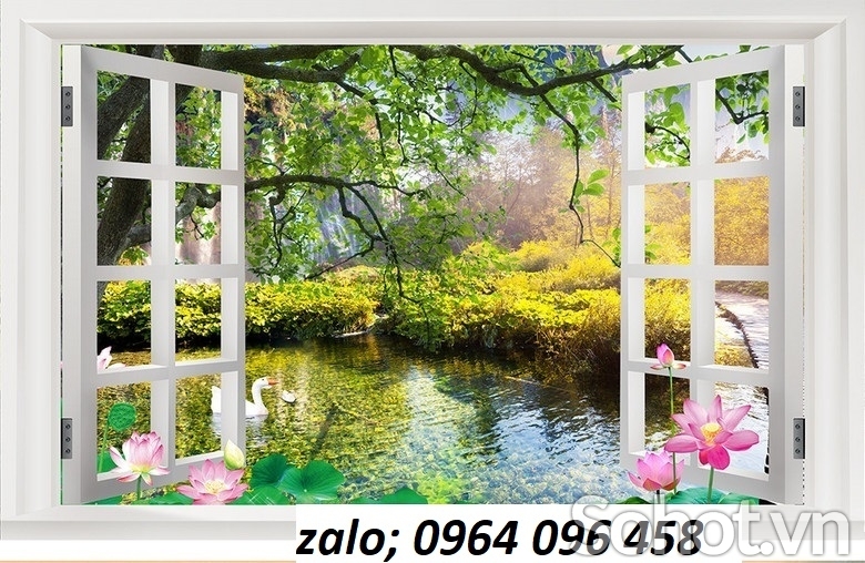 Tranh gạch 3d ốp tường tranh cửa sổ - 654CVB