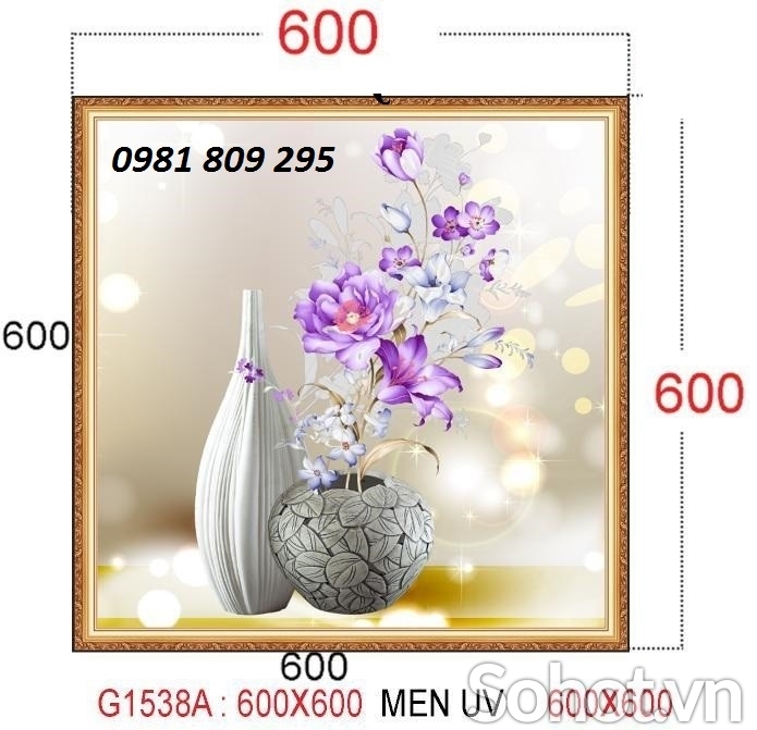 Gạch 3d ốp tường bình hoa