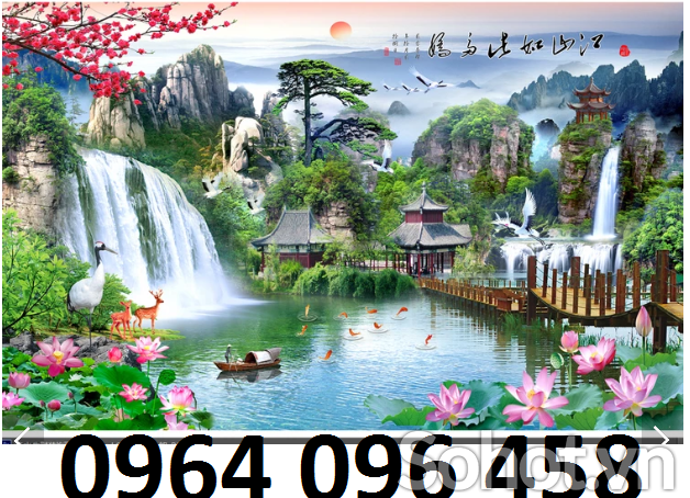 gạch tranh 3d cảnh sông nước