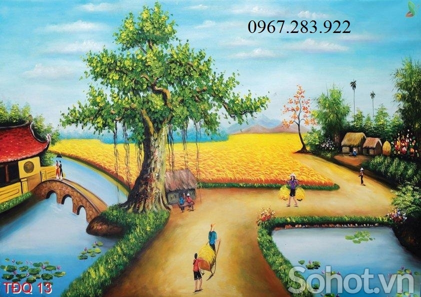 Gạch trang trí cảnh đồng quê