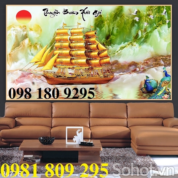Tranh gạch men , gạch trang trí thuyền buồm