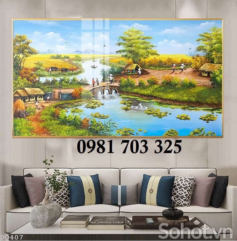 Tranh dán tường 3D, gạch tranh đồng quê