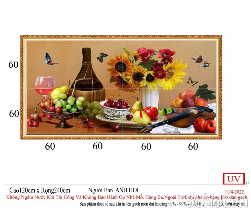 Tranh gạch men đẹp phòng bếp