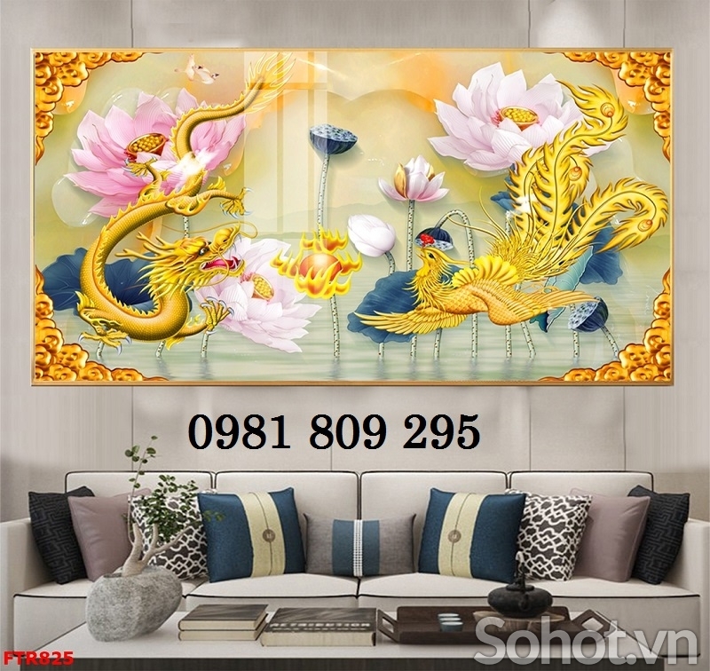 Gạch tranh 3d rồng , long phụng