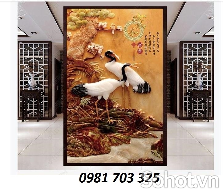 tranh 3D tùng hạc, gạch tranh