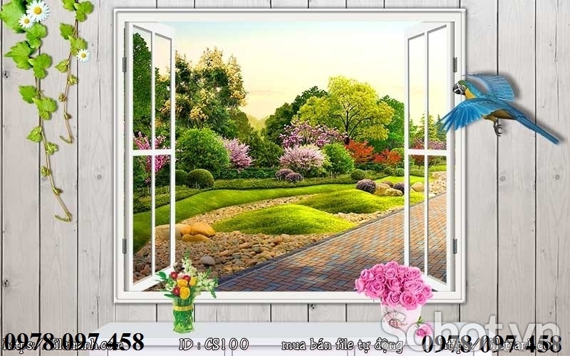 Tranh gạch men - tranh cửa sổ
