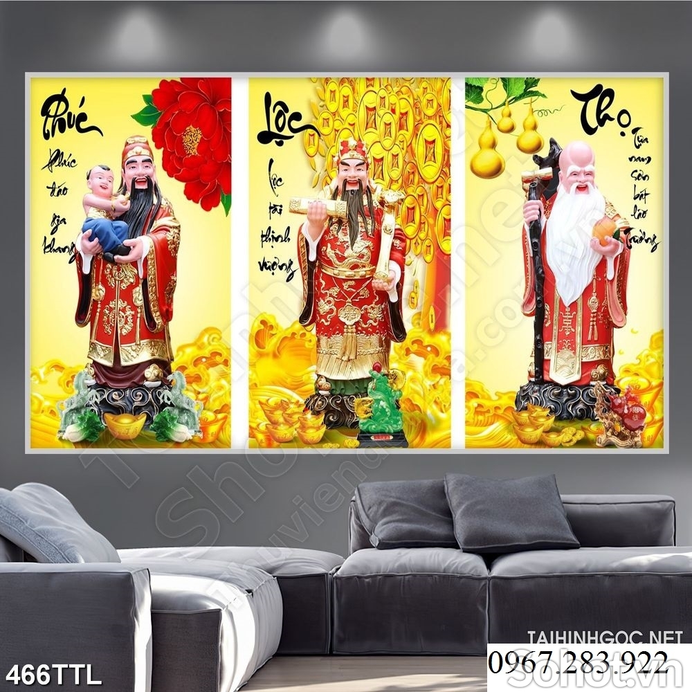 Gạch tranh- Tranh phong thuỷ Phúc Lộc Thọ