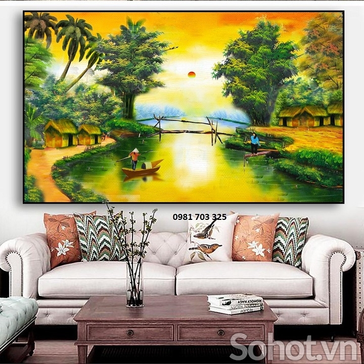 Gạch tranh đồng quê 3D trang trí