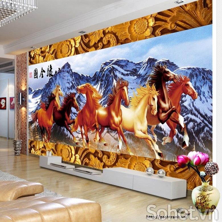Tranh gạch 3d phong thủy mã đáo thành công - NXC42