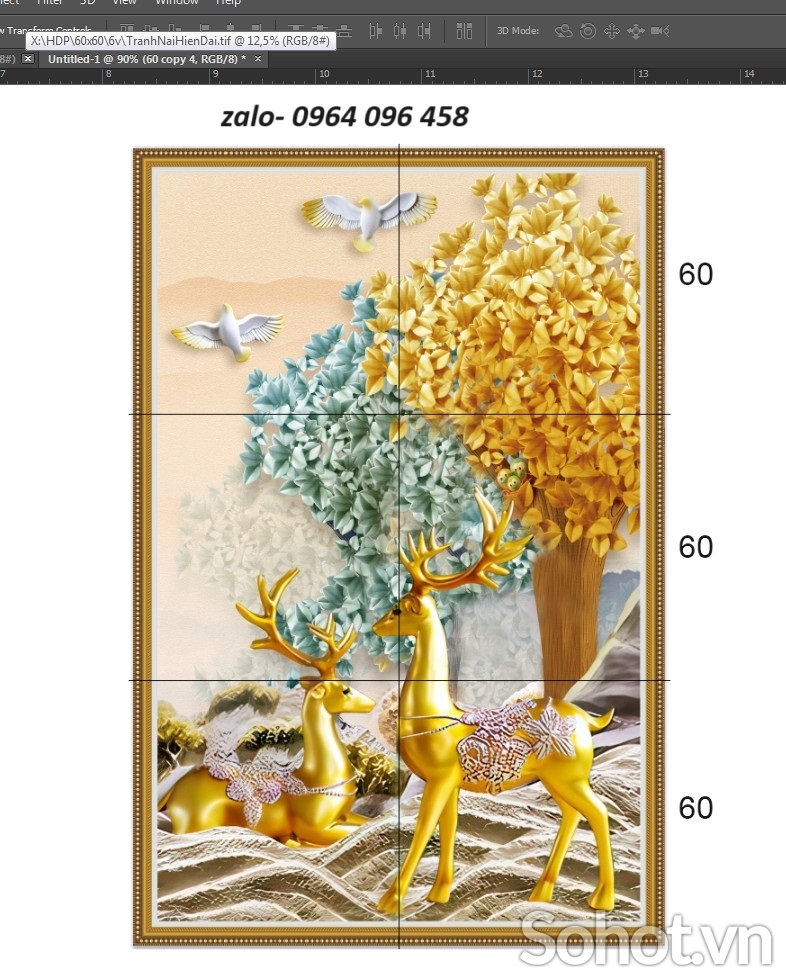 Tranh gạch dán tường hành lang - sảnh - KD431