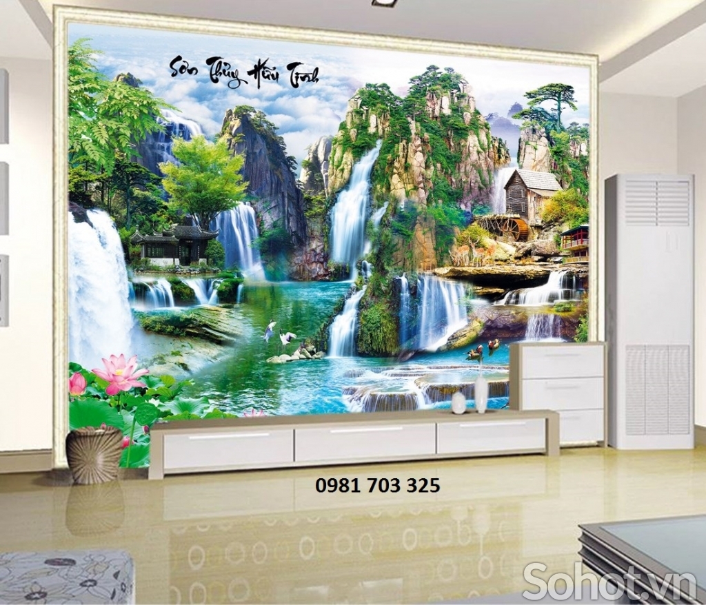 Tranh gạch 3D sơn thủy hữu tình