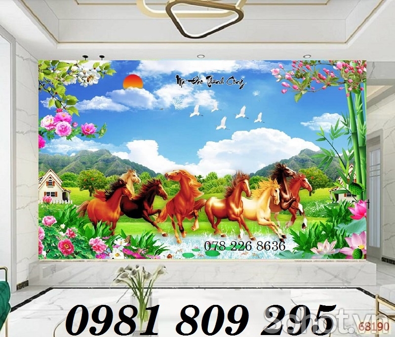 Tranh gạch bát mã - gạch tranh ốp phòng khách