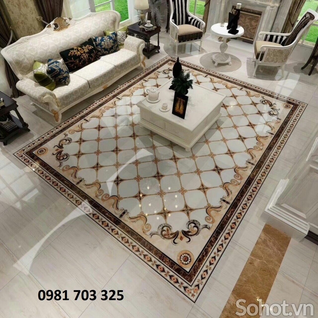 Thảm gạch men đá hoa 3d đẹp