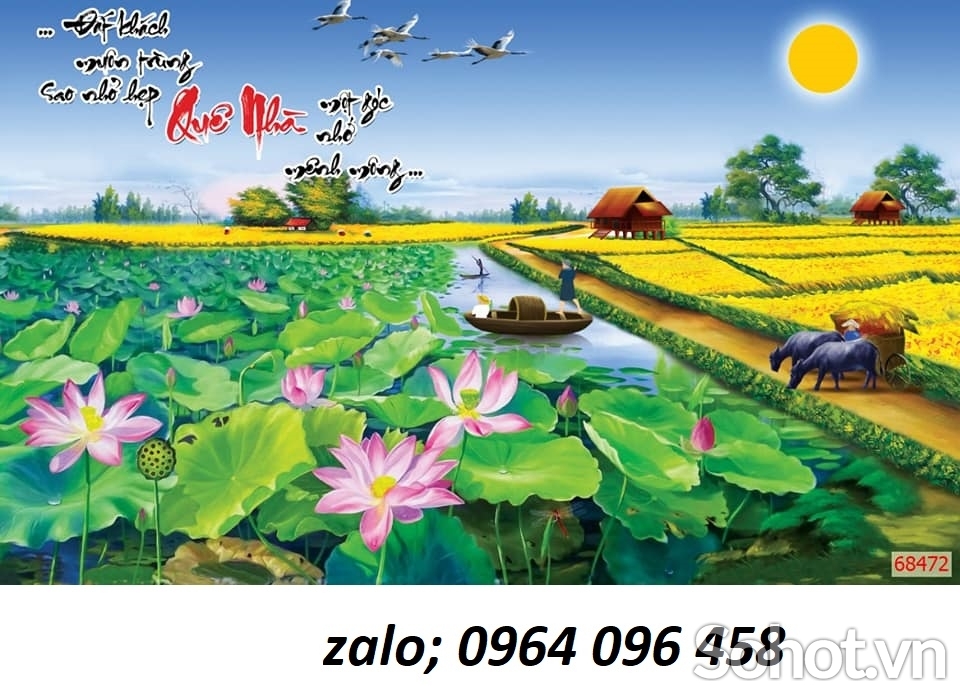 Tranh gạch 3d phong cảnh đồng quê - GDX3