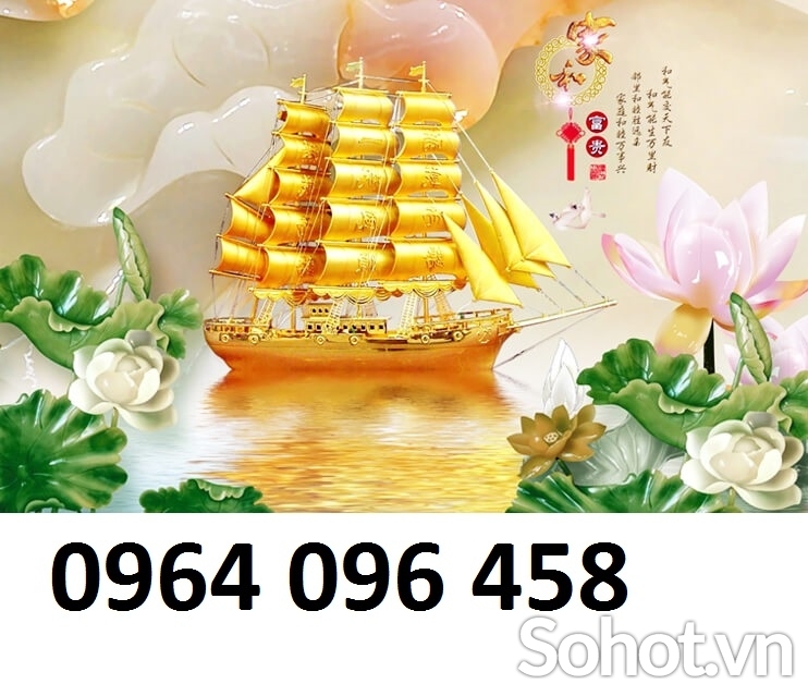 Tranh gạch 3d ốp tường thuyền buồm - 764CVB