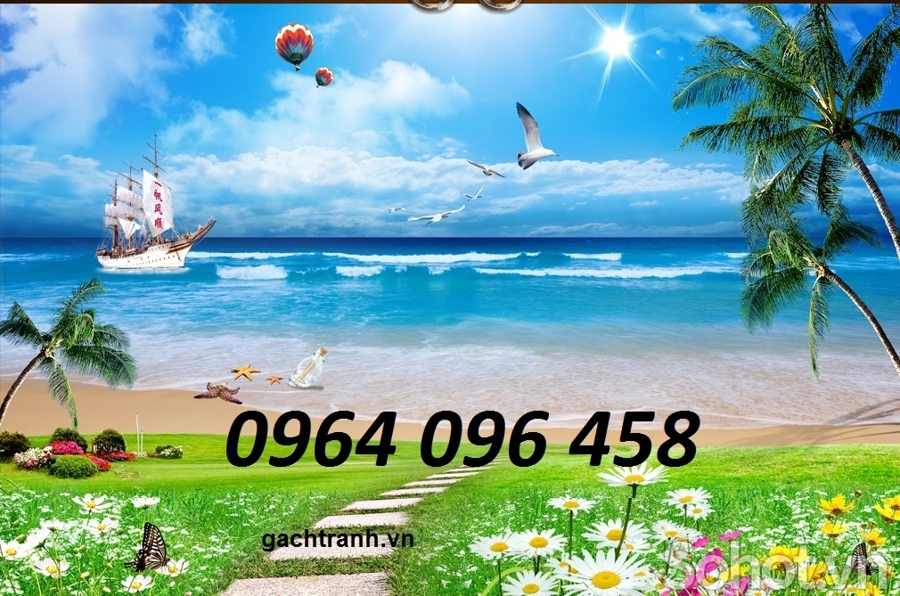 Tranh gạch 3d phong cảnh biển - 855CV