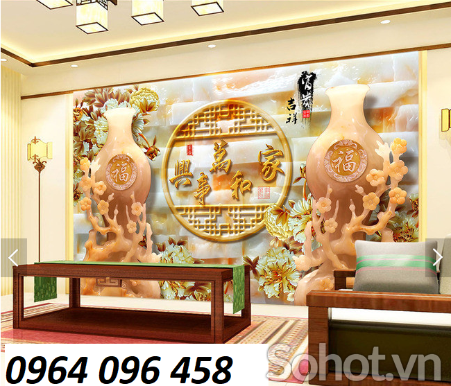 Tranh gạch 3d trang trí phòng khách đẹp - CV89