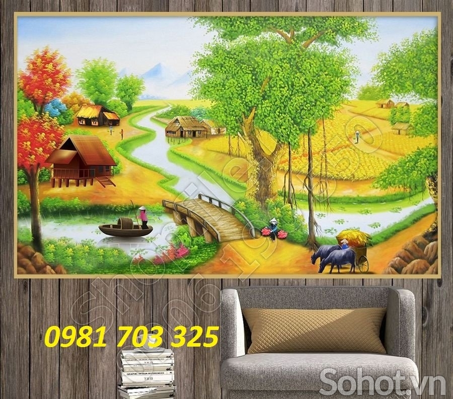 Tranh đồng quê phong thủy