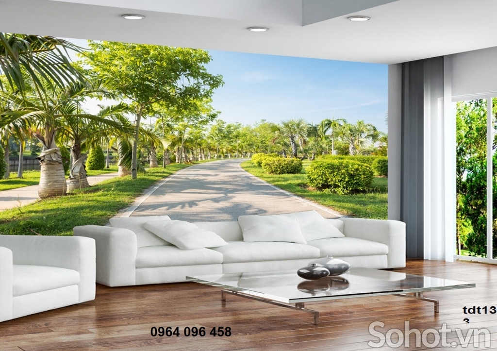 tranh gạch thác nước phong cảnh - CBB77
