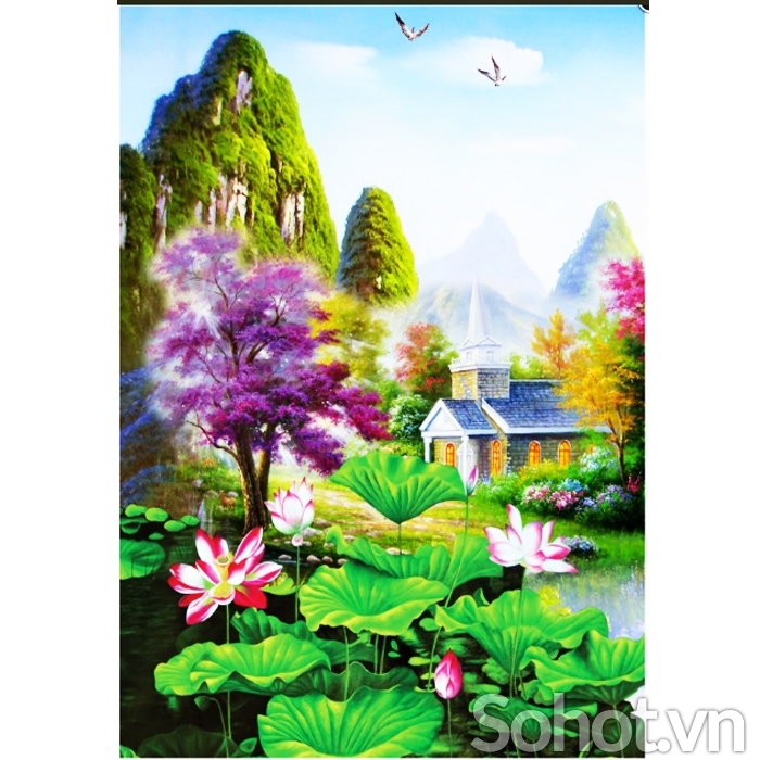 Tranh gạch 3d trang trí phòng khách đẹp - 77CM