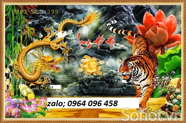 Tranh gạch 3d tranh hổ phong thủy - KHG85