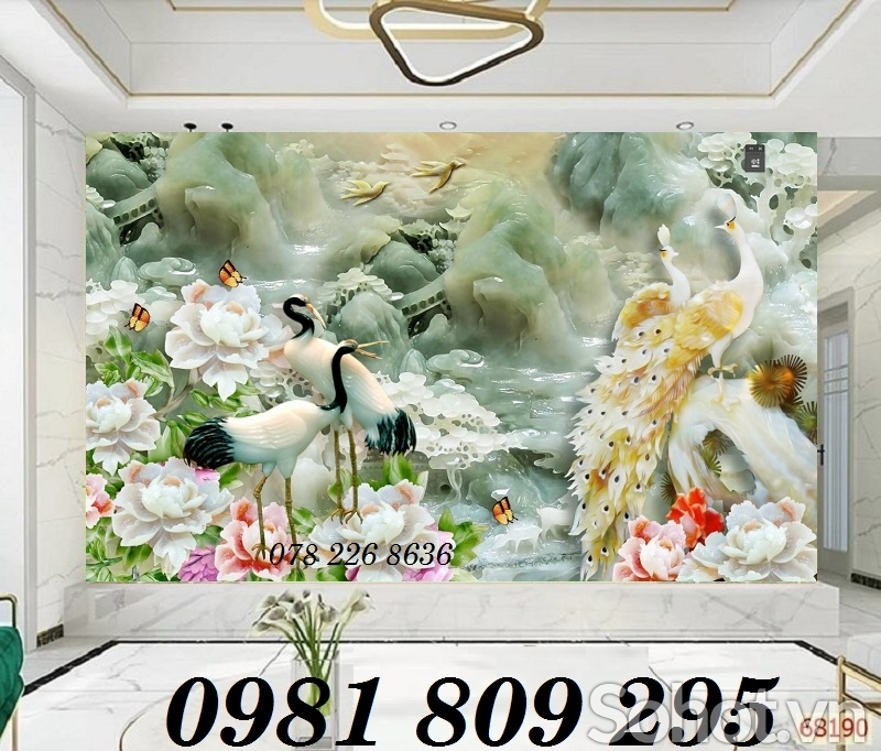 Tranh gạch chim hạc 3d cao cấp HG9343