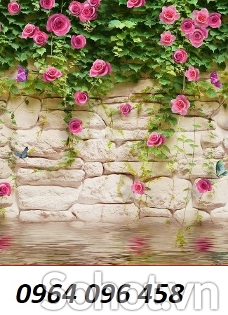 Tranh gạch men 3d ốp tường mẫu hoa hồng - 733SN