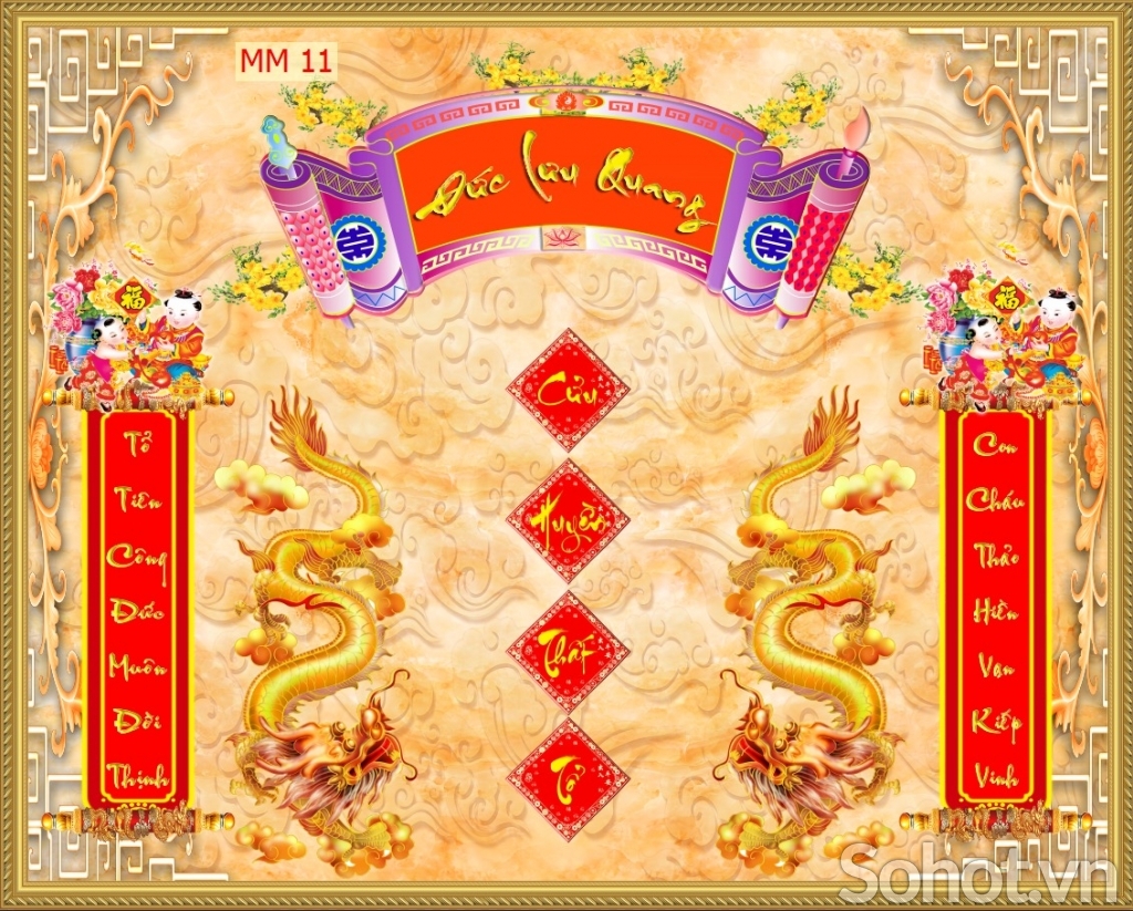 Phòng thờ trang nghiêm - tranh gạch men