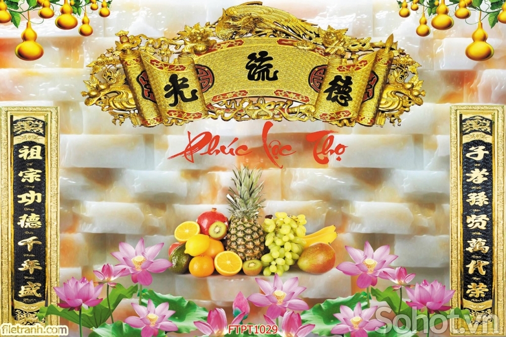 Tranh gạch 3d phòng thờ - SLLC4