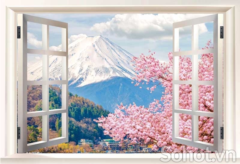 Tranh gạch 3D khung cửa sổ- gạch 3D