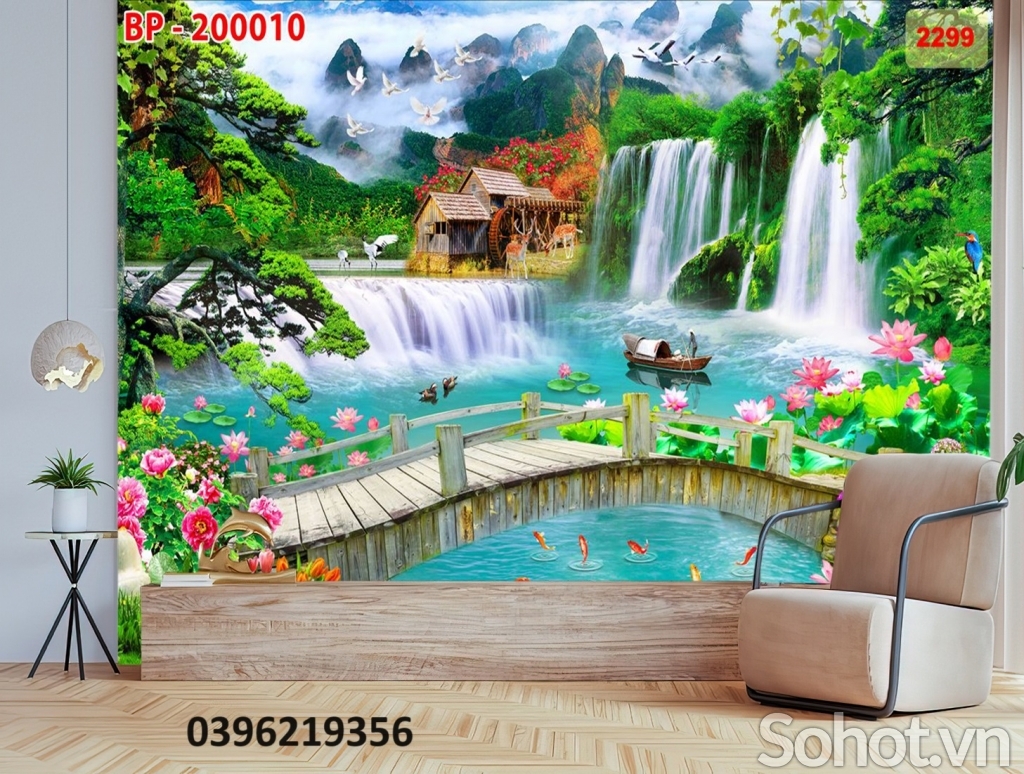 Tranh gạch sơn thủy đẹp trang trí
