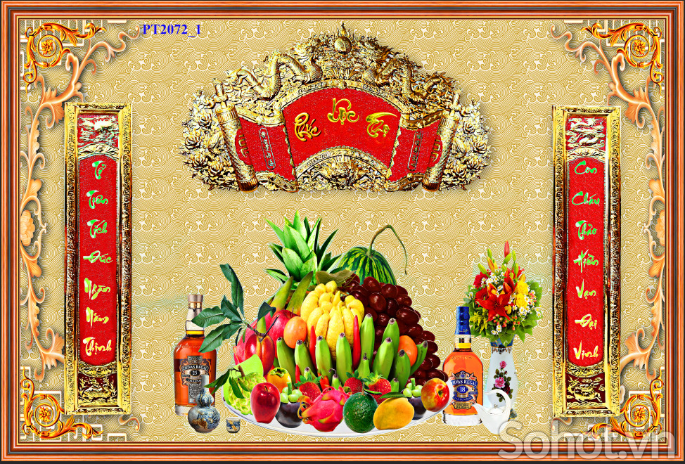 Gạch tranh dán tường phòng thờ