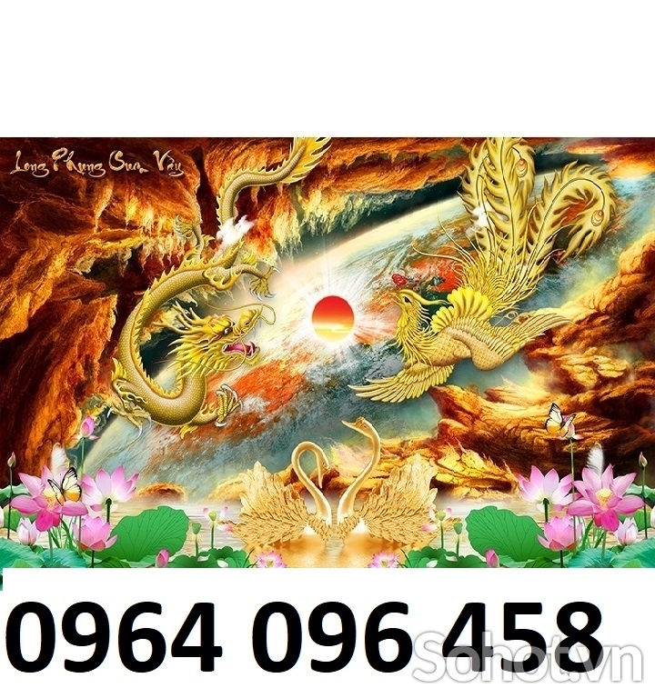 Tranh gạch 3d rồng phượng 666SL