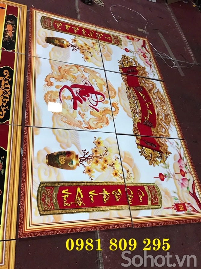 Tranh ốp phòng thờ 3d , gạch trang trí 3d