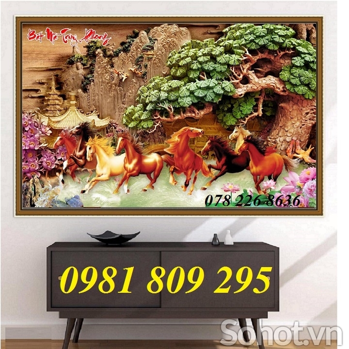 tranh gạch 3d ngựa - gạch tranh mã đáo thành công