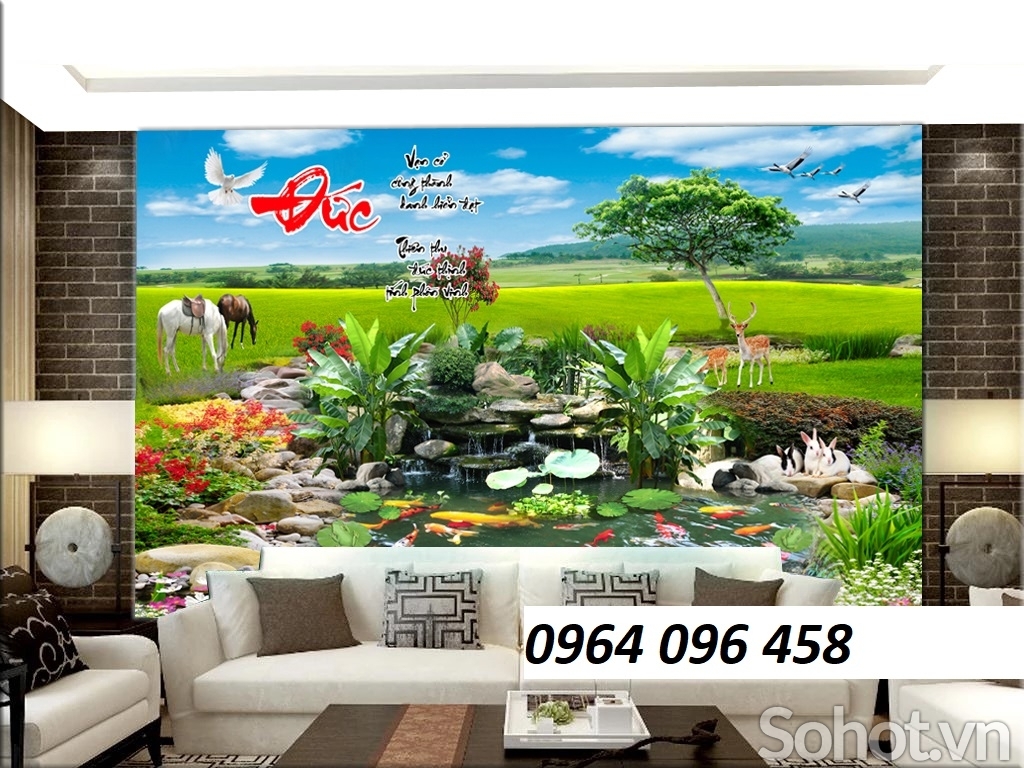 Gạch tranh 3d ốp tường ngoài trời - KXDC44