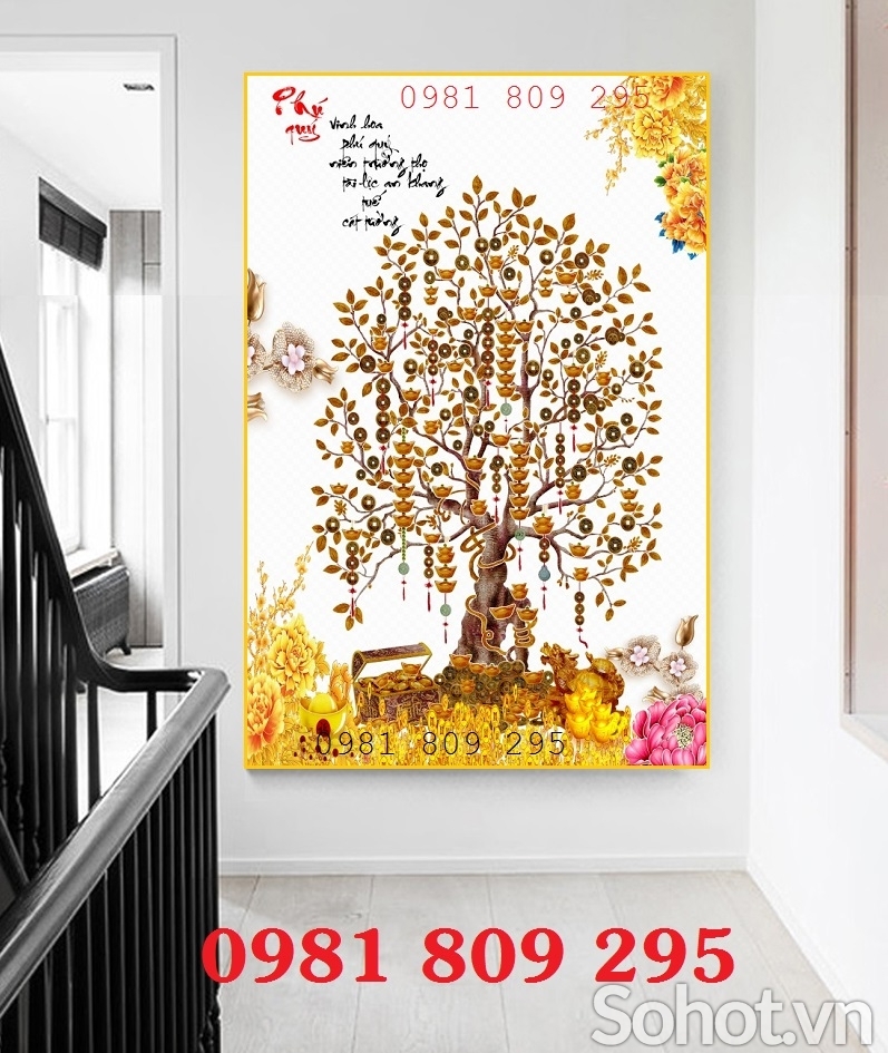 Gạch tranh cây tiền vàng hg9
