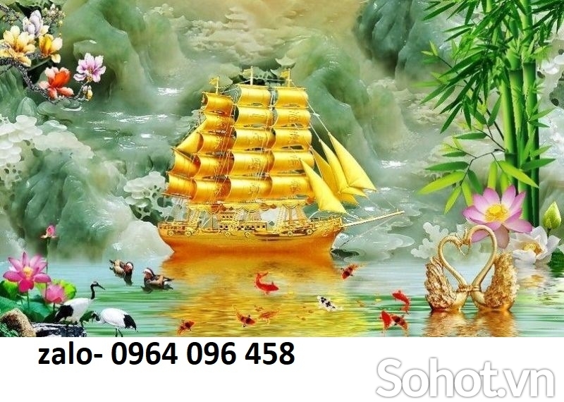 Tranh gạch 3d thuận buồn xuôi gió tranh phong thủy - 653XC