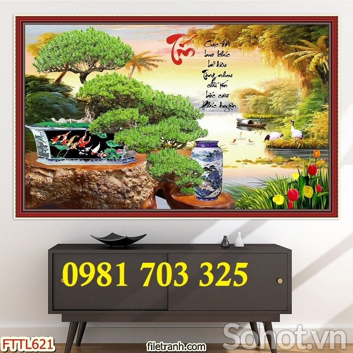 Tranh gạch 3d trang trí Hoa Mai